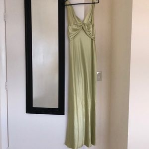 Evening Dress in faded green sleeveless